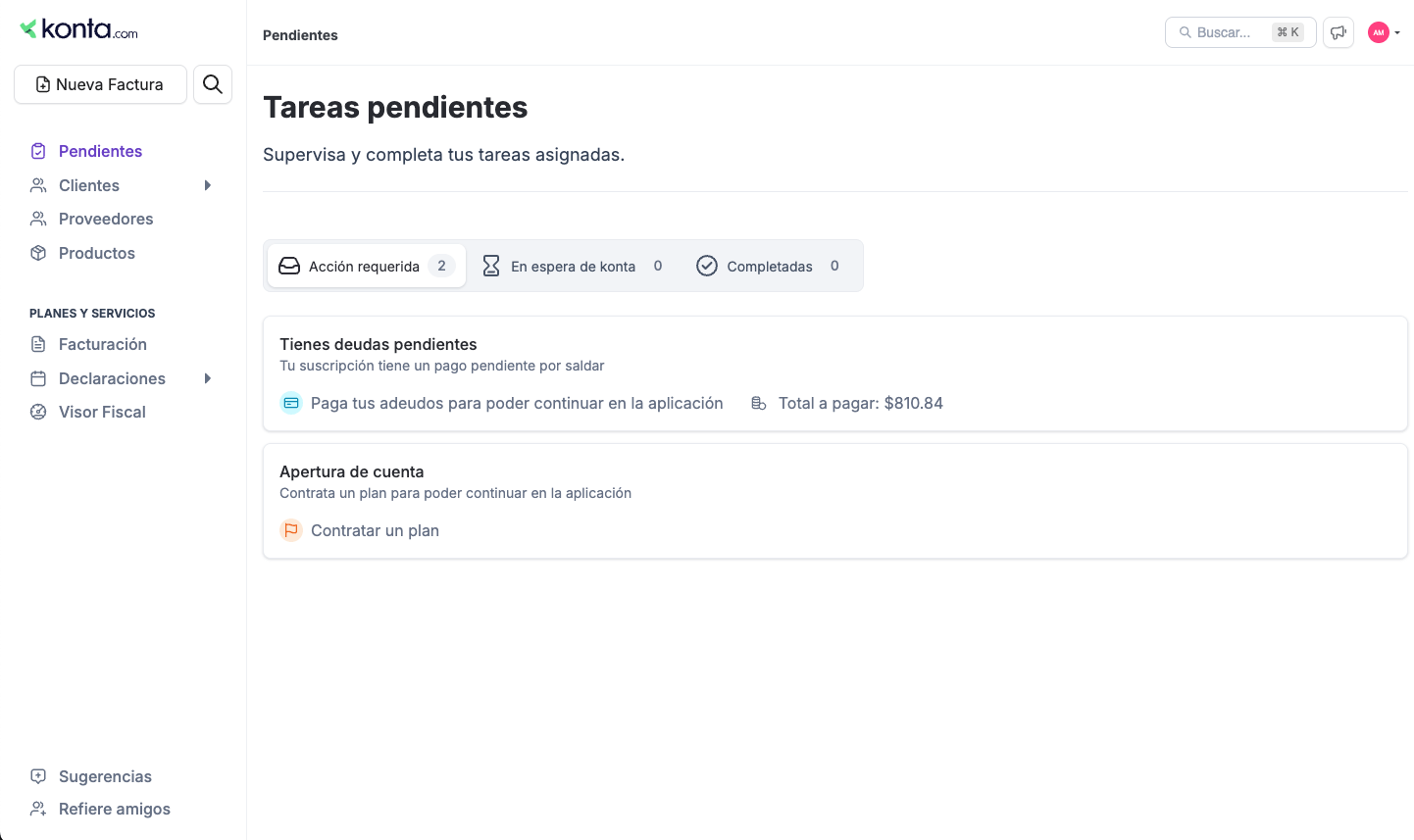 Contabilidad - Interfaz del producto
